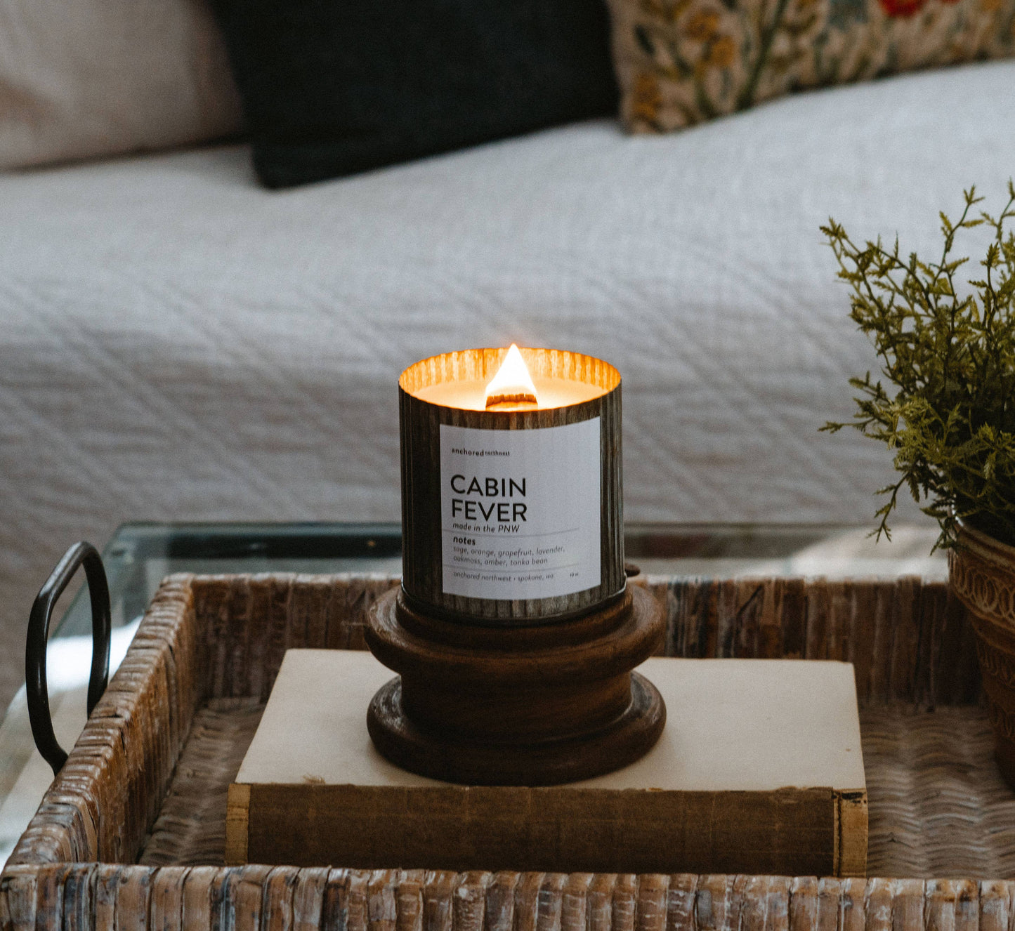Apples & Maple Bourbon Rustic Vintage Farmhouse Wood Wick Candle: 10oz