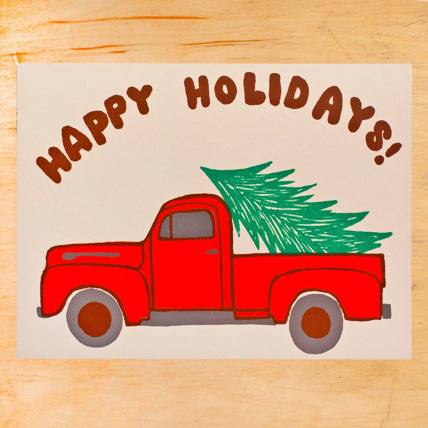 HOLIDAY TRUCK GREETING CARD