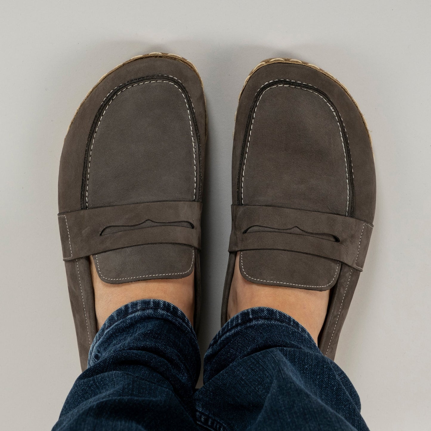 Men's Gray Penny Loafers