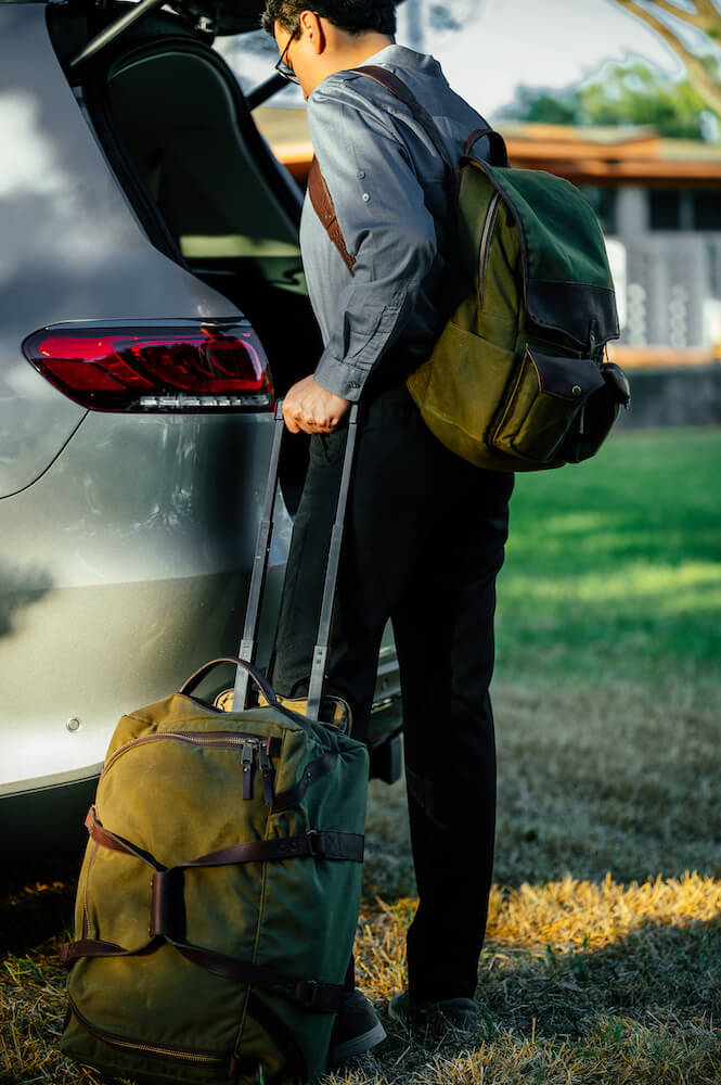 Campaign Waxed Canvas Wheeled Carry-On Duffle Bag