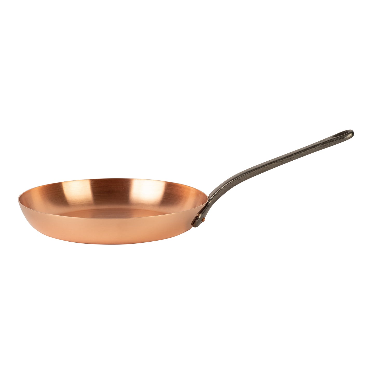 Pure copper frying pan without coating, Ø 11 in