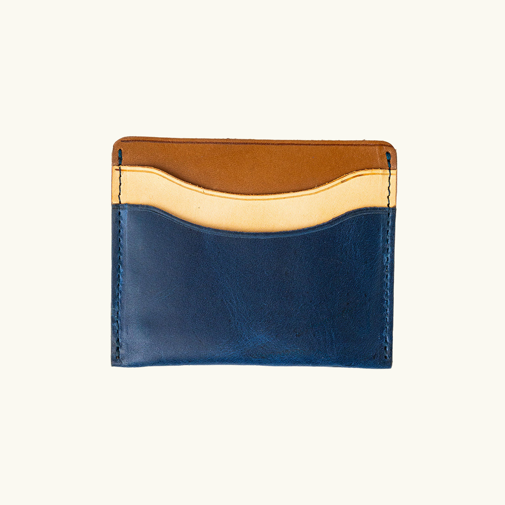 Full-Grain Leather Card Wallet – Slim Minimalist: Mixed Green