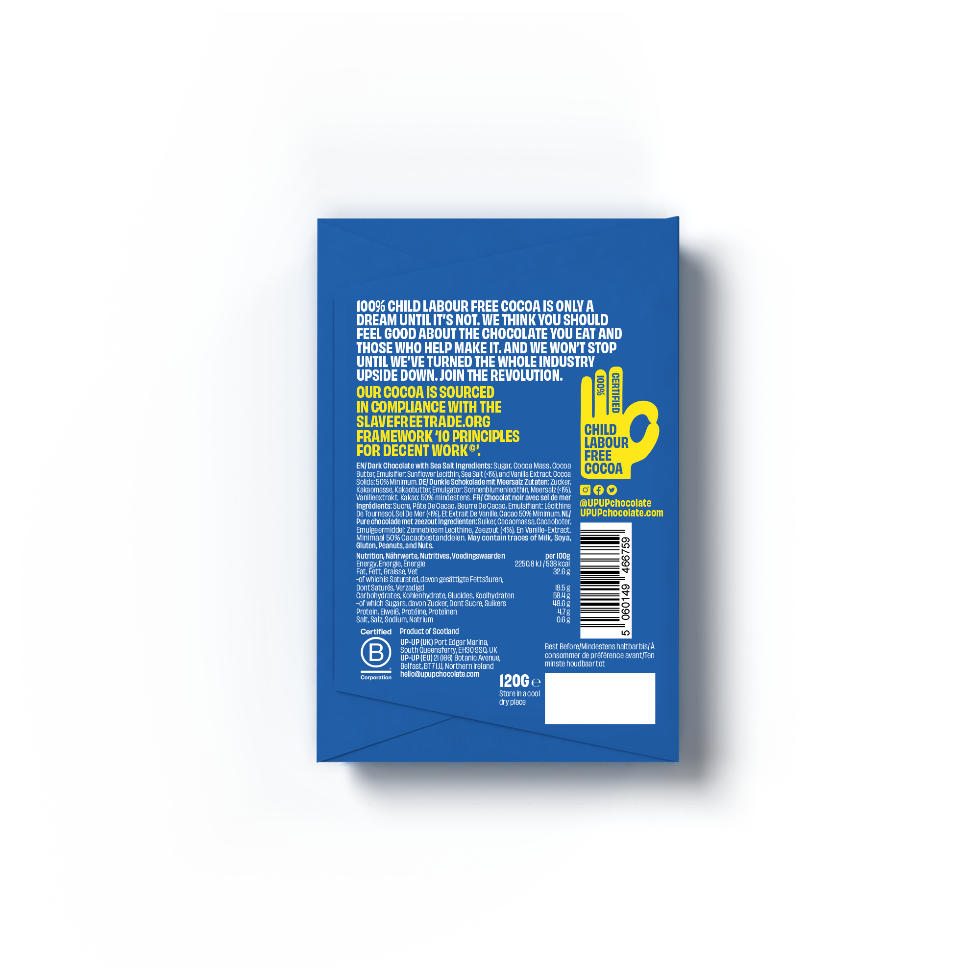 Sea Salt Dark Chocolate Bar 120G/4.2OZ