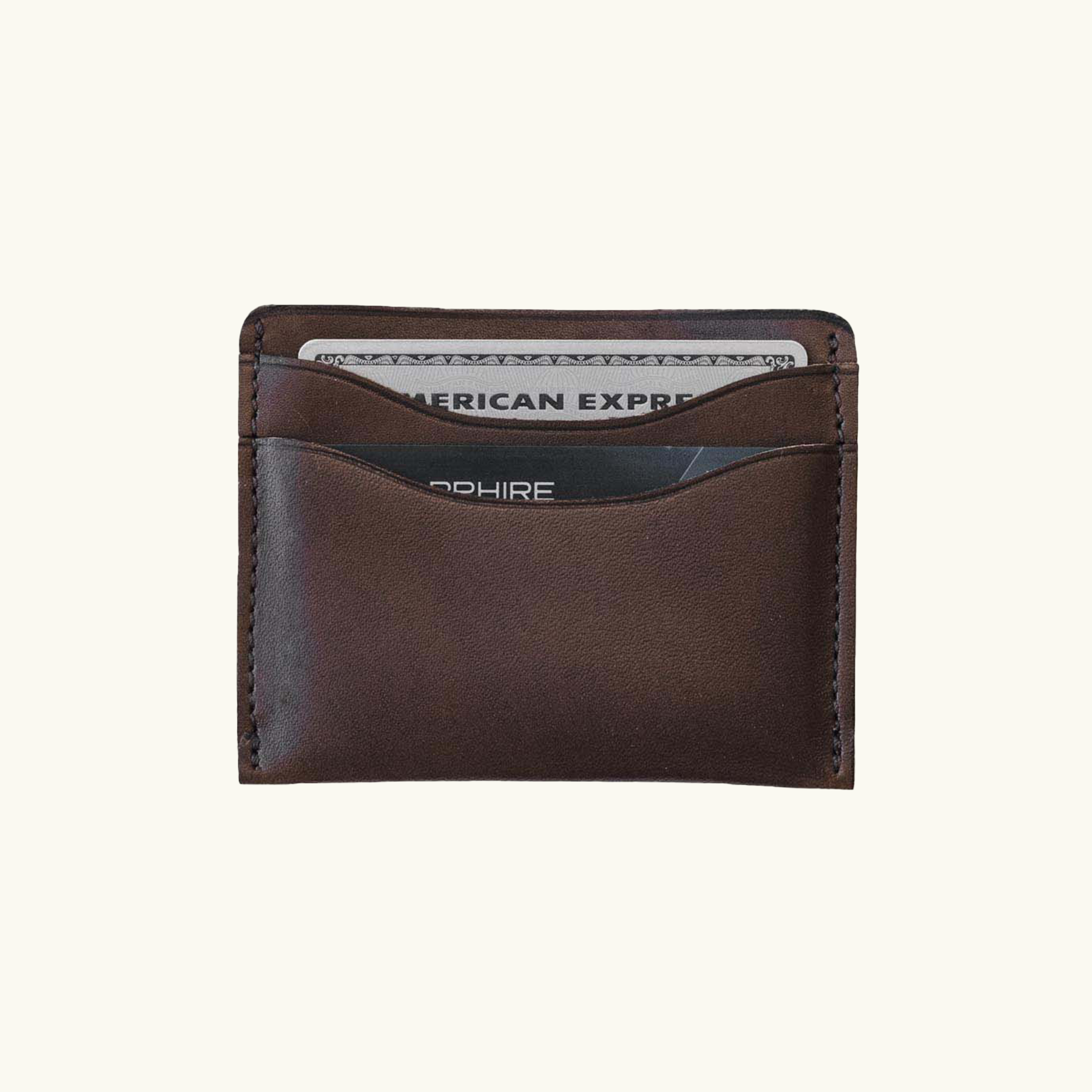 Full-Grain Leather Card Wallet – Slim Minimalist: Mixed Black