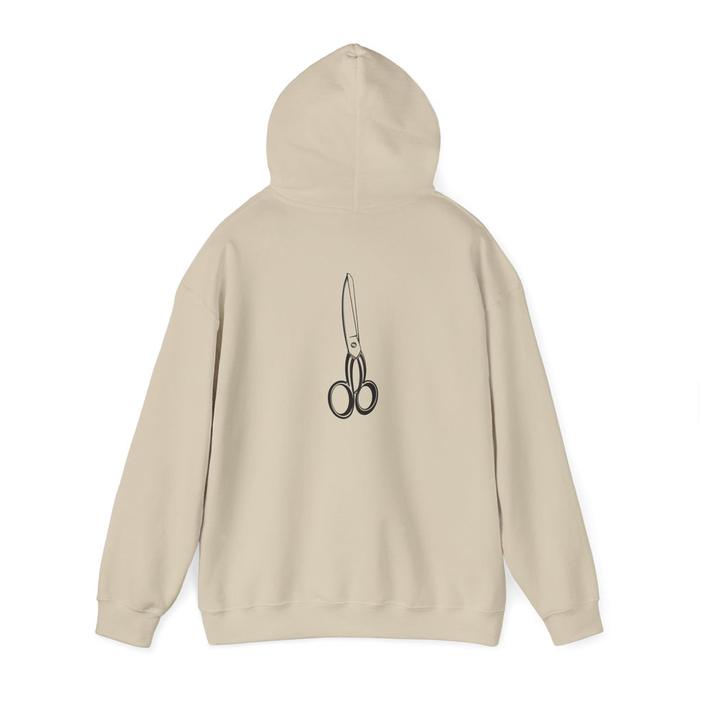 Hooded Sweatshirt with Custom Scissors Illustration by Daniel Villegas