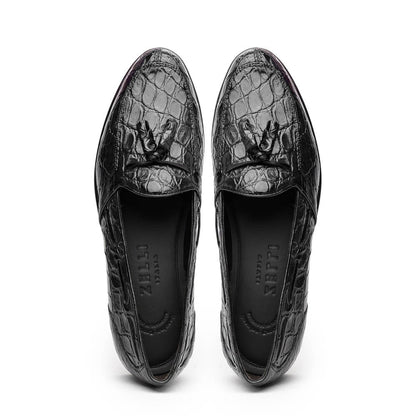 11-582-BLK FRANCO Crocodile Tassel Loafer, Black