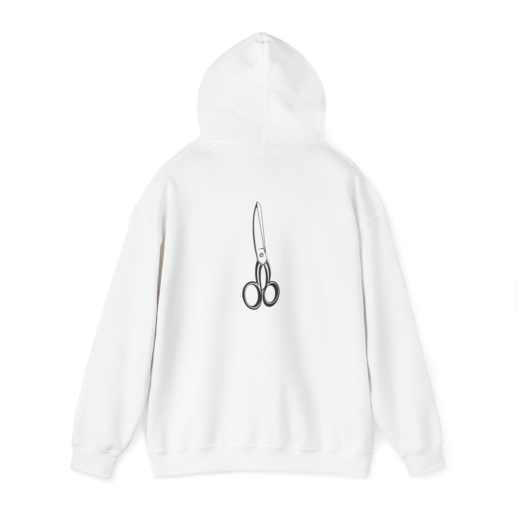 Hooded Sweatshirt with Custom Scissors Illustration by Daniel Villegas