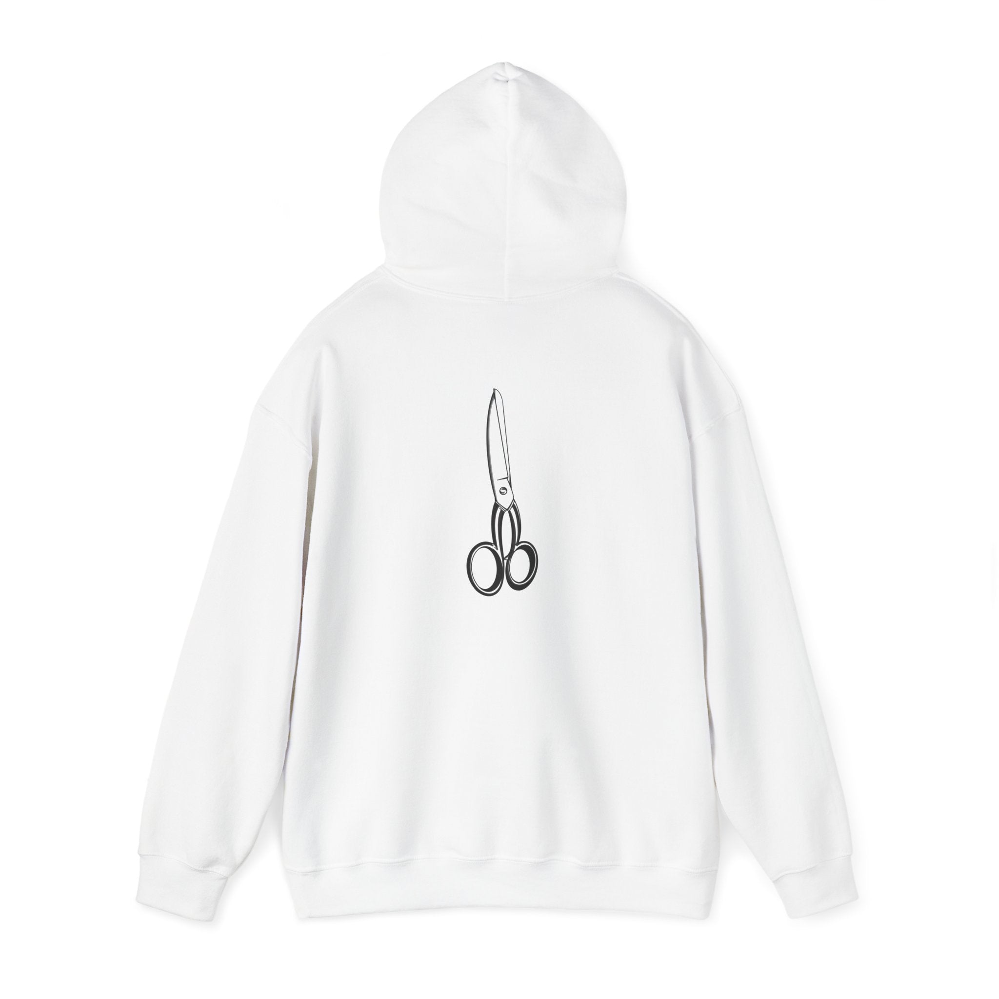 Hooded Sweatshirt with Custom Scissors Illustration by Daniel Villegas