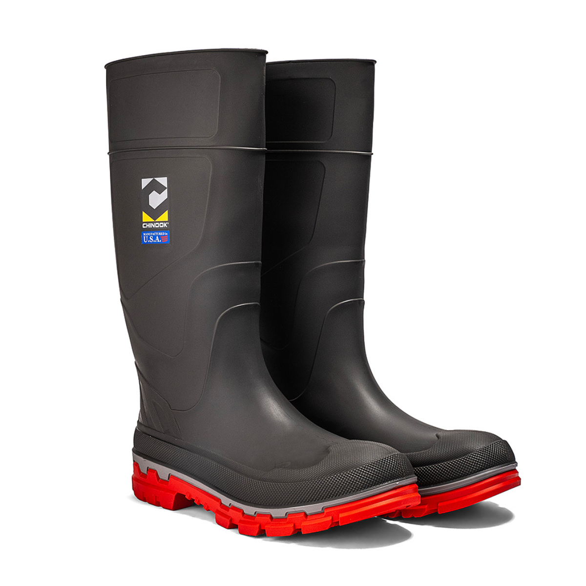 Kickaxe 15" Waterproof Rubber Boot - Grey/Orange