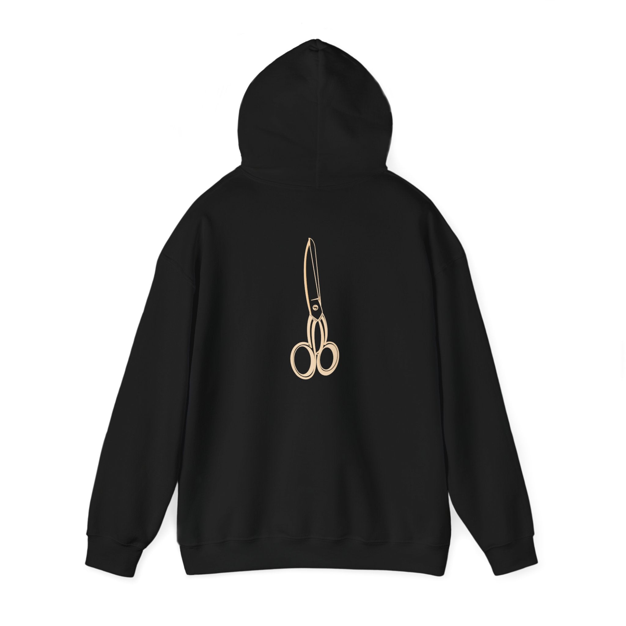 Hooded Sweatshirt with Custom Scissors Illustration by Daniel Villegas