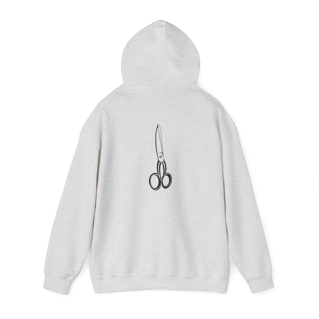 Hooded Sweatshirt with Custom Scissors Illustration by Daniel Villegas