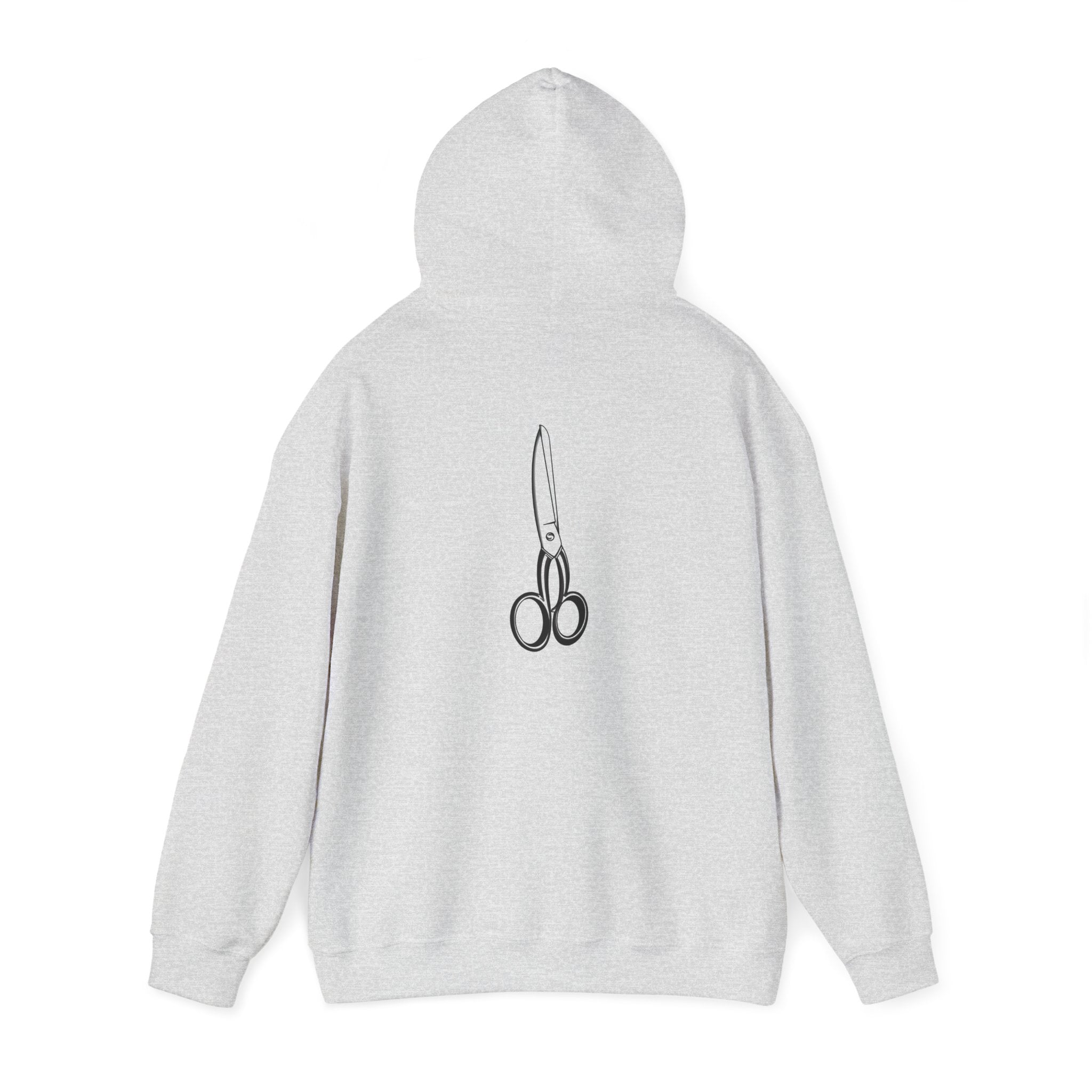 Hooded Sweatshirt with Custom Scissors Illustration by Daniel Villegas