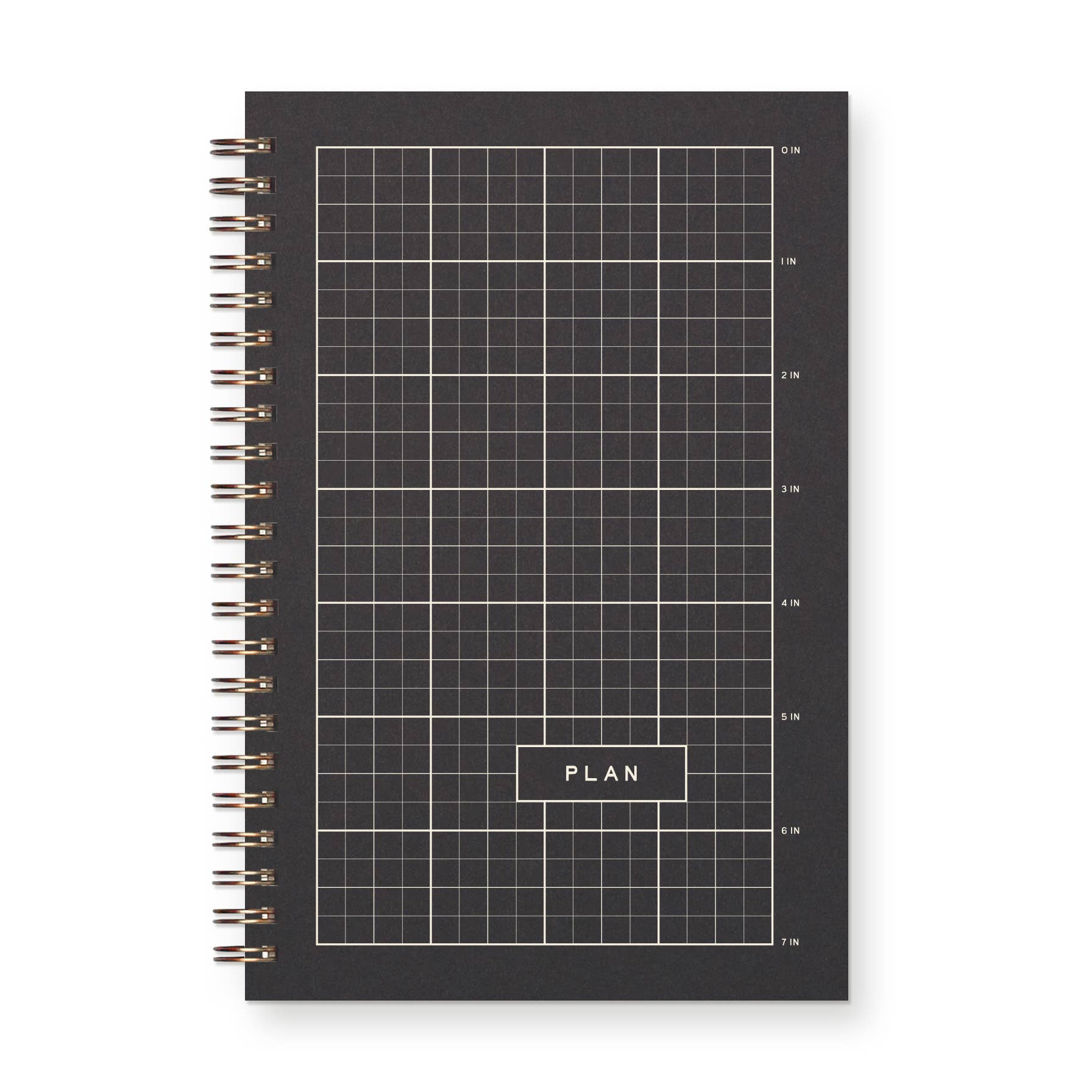 Ruler Grid Undated Weekly Planner Journal: French Vanilla | Dark Green Ink