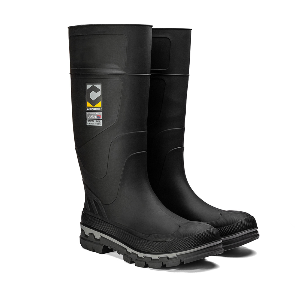 Kickaxe 15" Steel Toe Waterproof Rubber Boot – Black/Grey