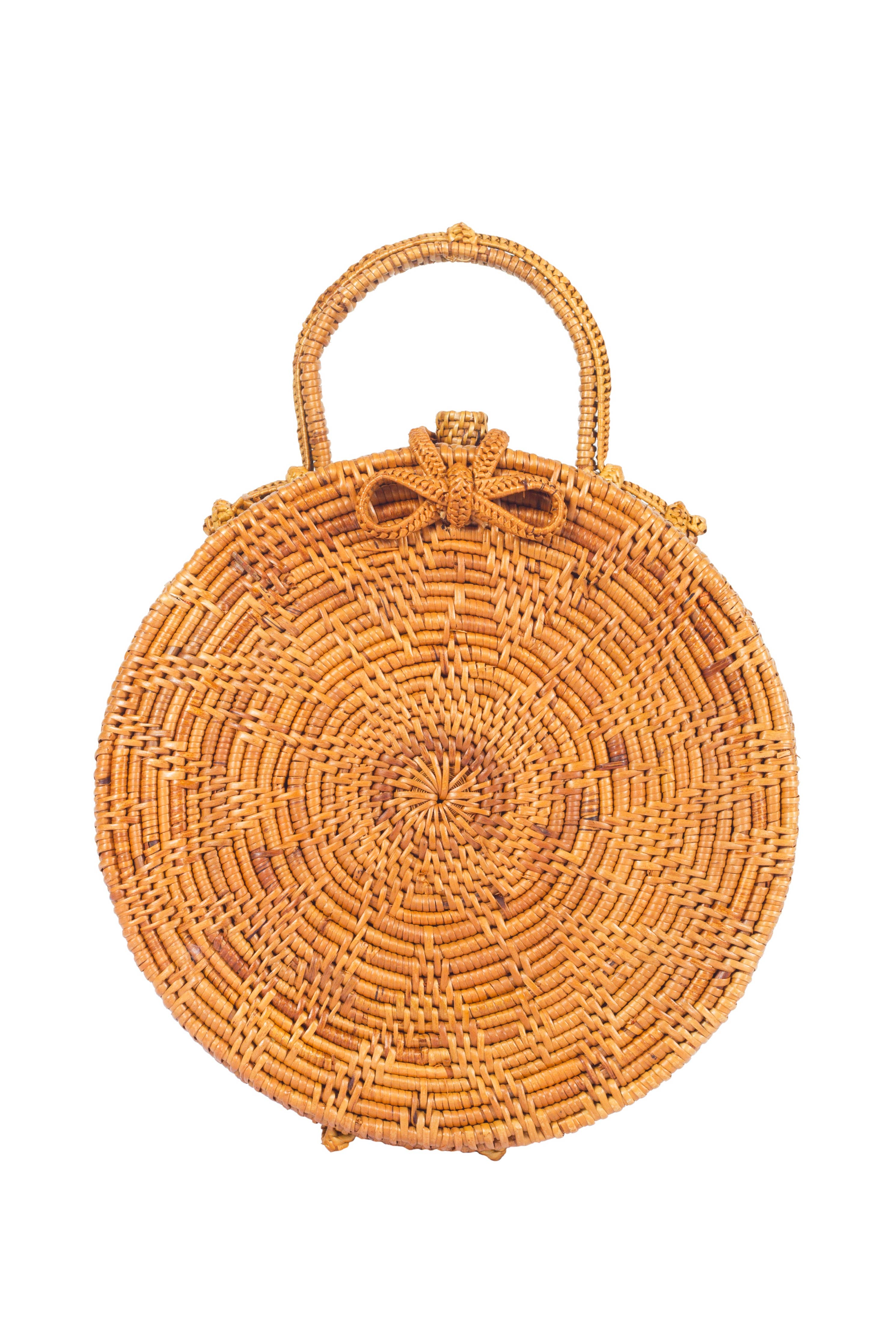 Round Top Handle Basket Bag