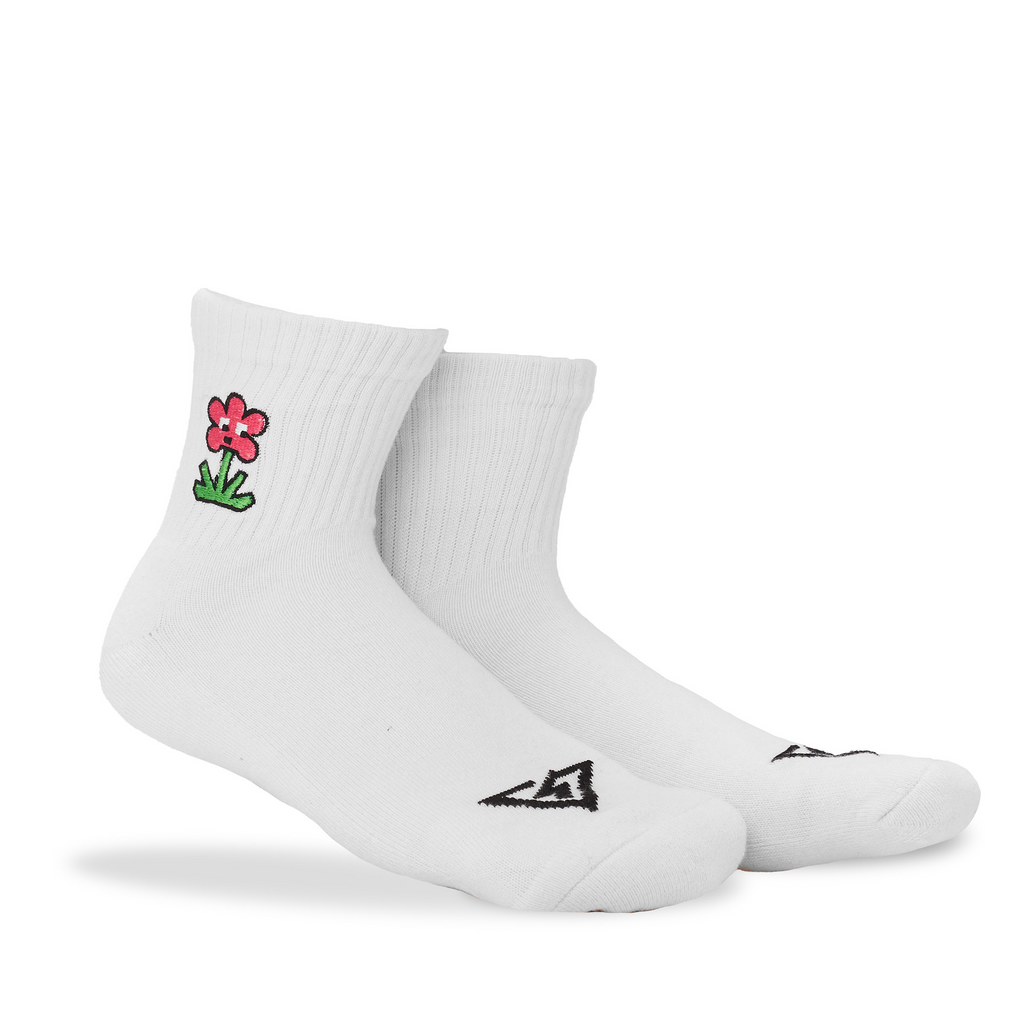 Bolt/Flower Lucky Cotton Quarter Socks