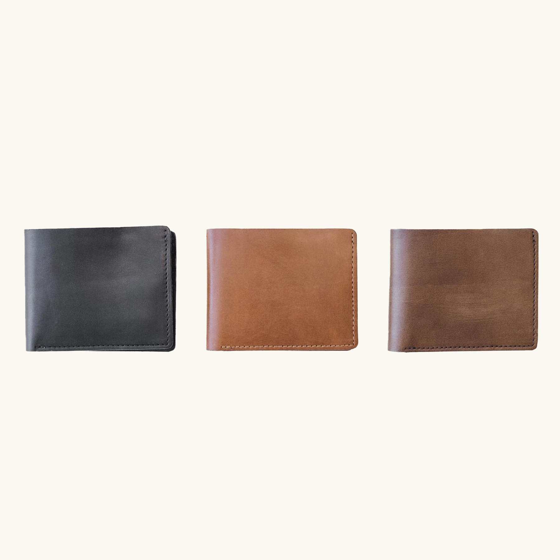 Full-Grain Leather Bifold Wallet: Black