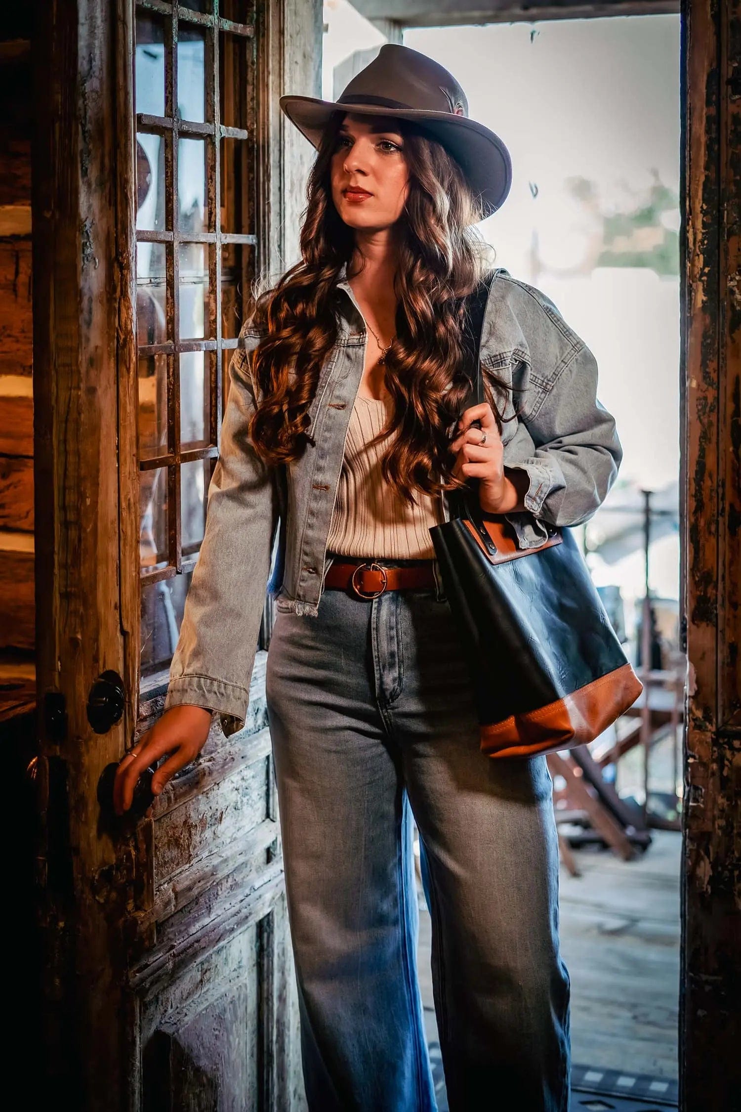 The Naomi Leather Tote Bag - Black