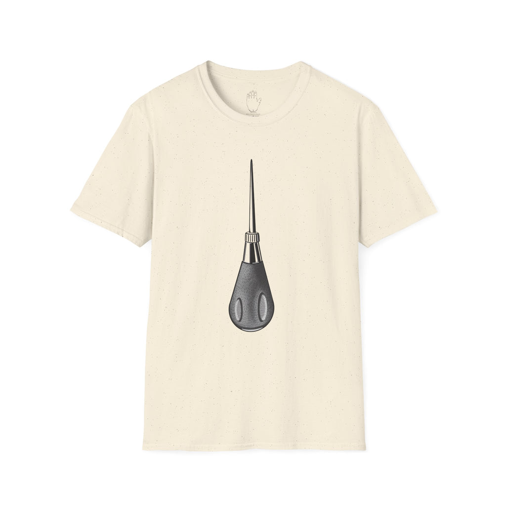 Sewing Awl Unisex T-Shirt by Colombian Artist Daniel Villegas