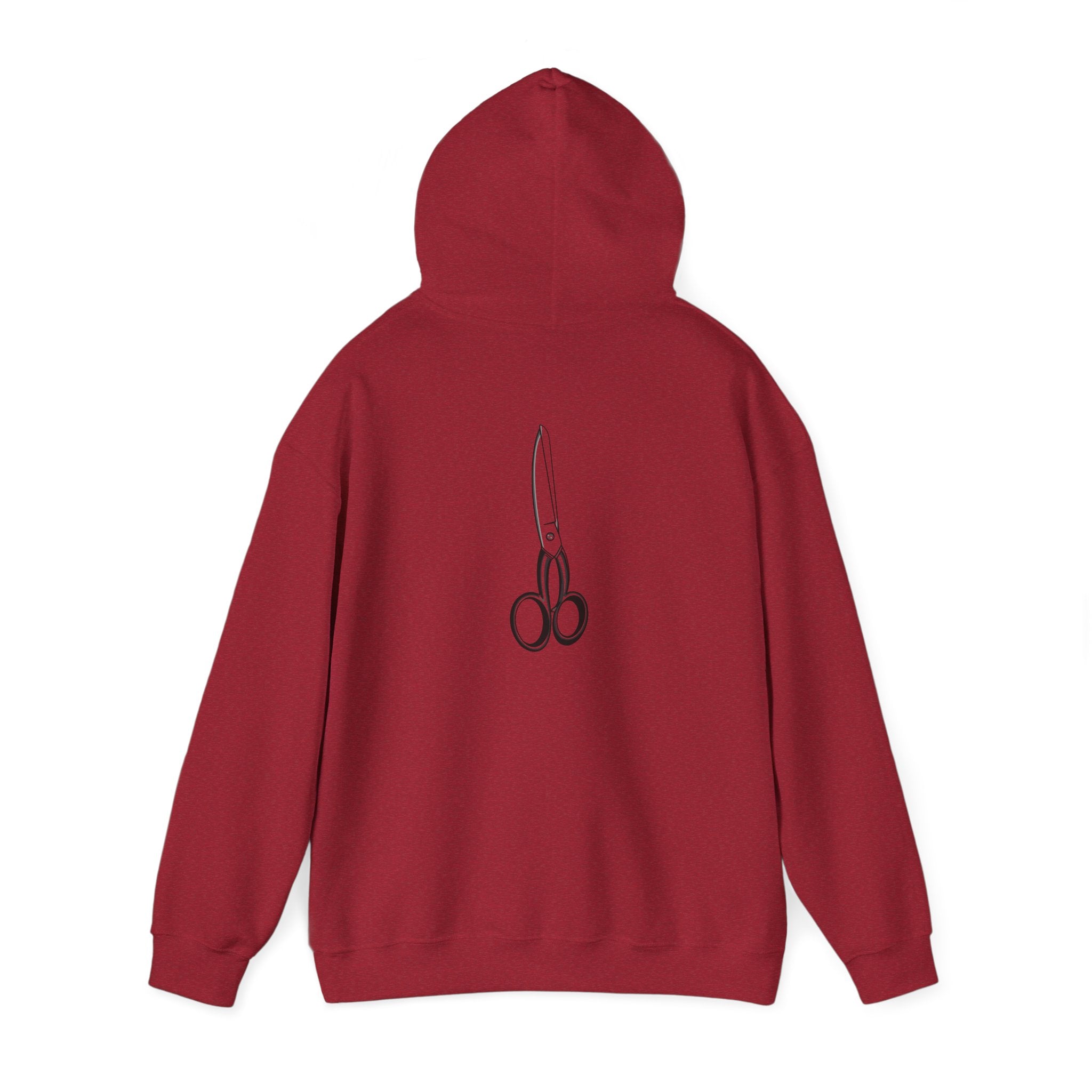 Hooded Sweatshirt with Custom Scissors Illustration by Daniel Villegas