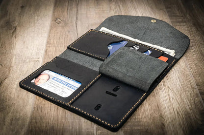 Badge Clutch Wallet - Black