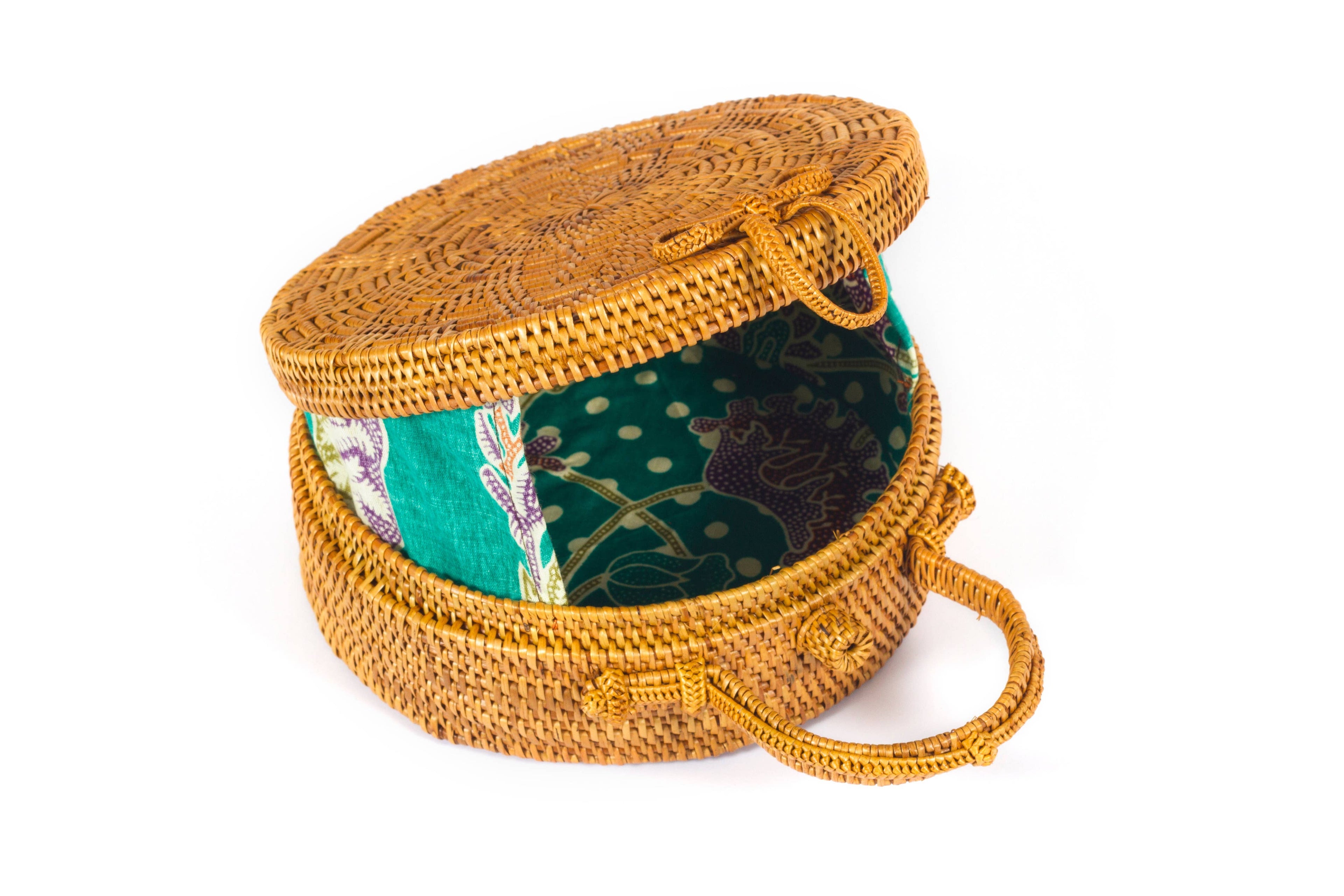 Round Top Handle Basket Bag