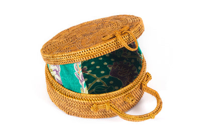 Round Top Handle Basket Bag