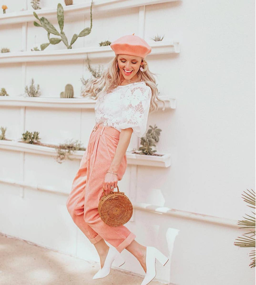 Round Top Handle Basket Bag