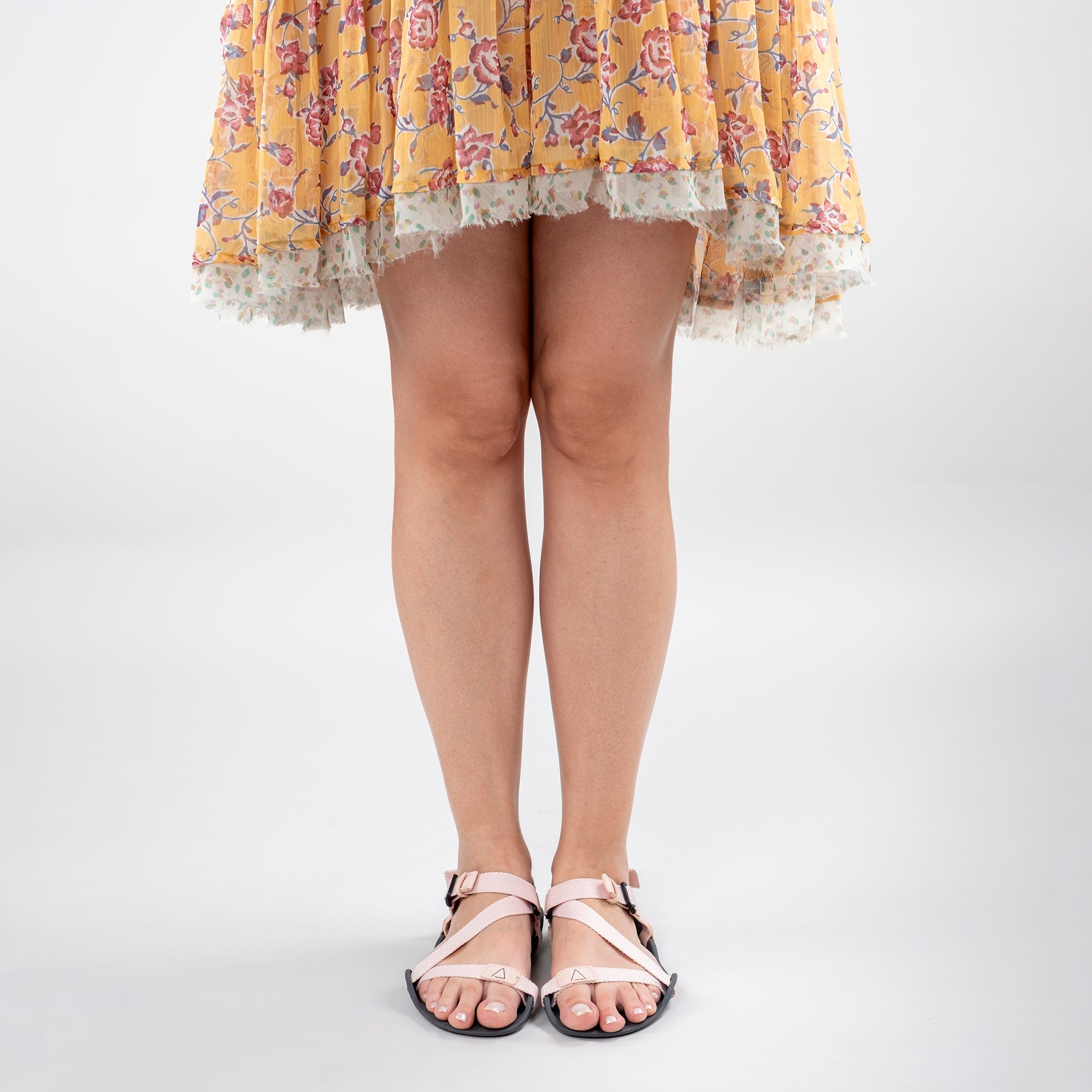 Women's Pink and Black Terra Barefoot Sandals