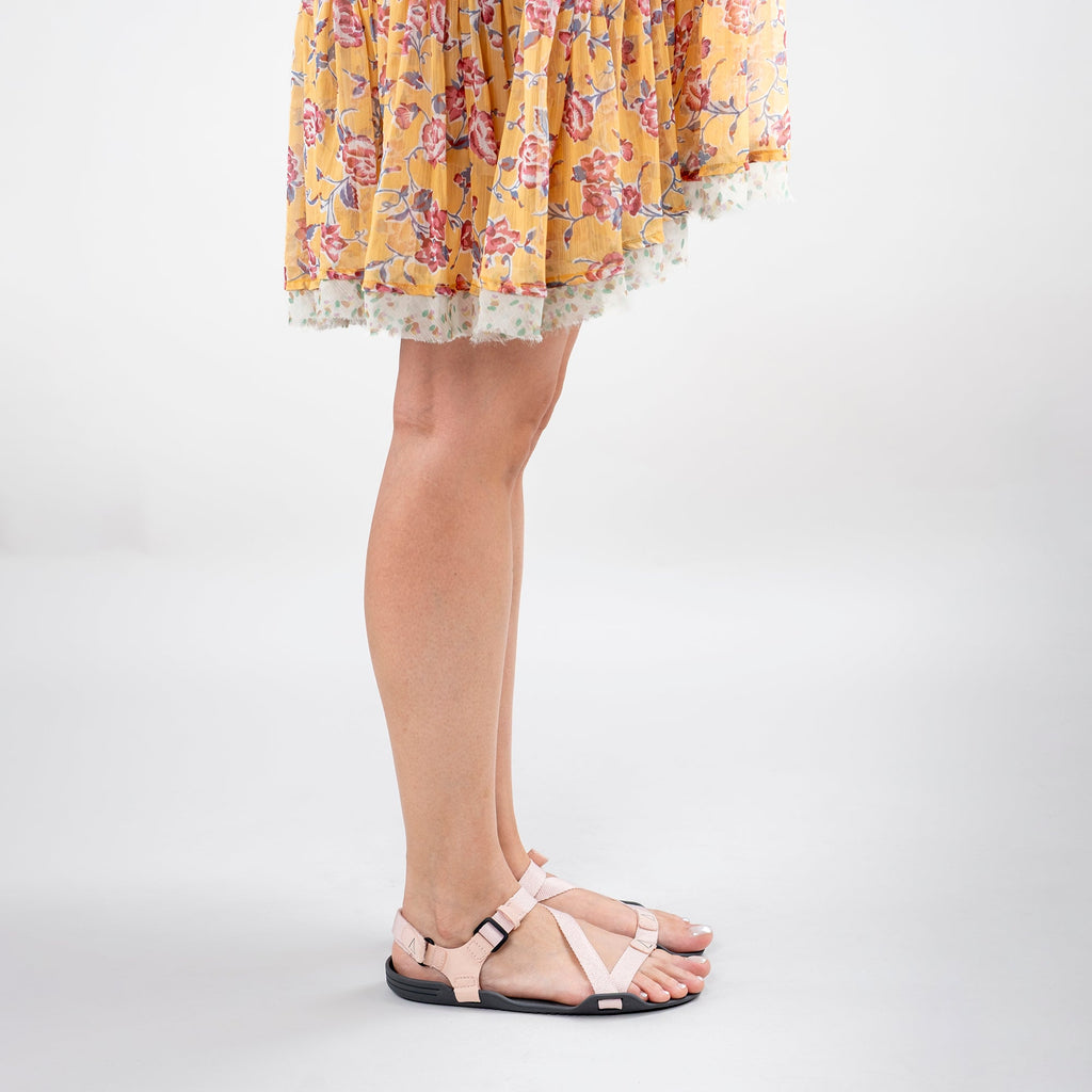 Women's Pink and Black Terra Barefoot Sandals