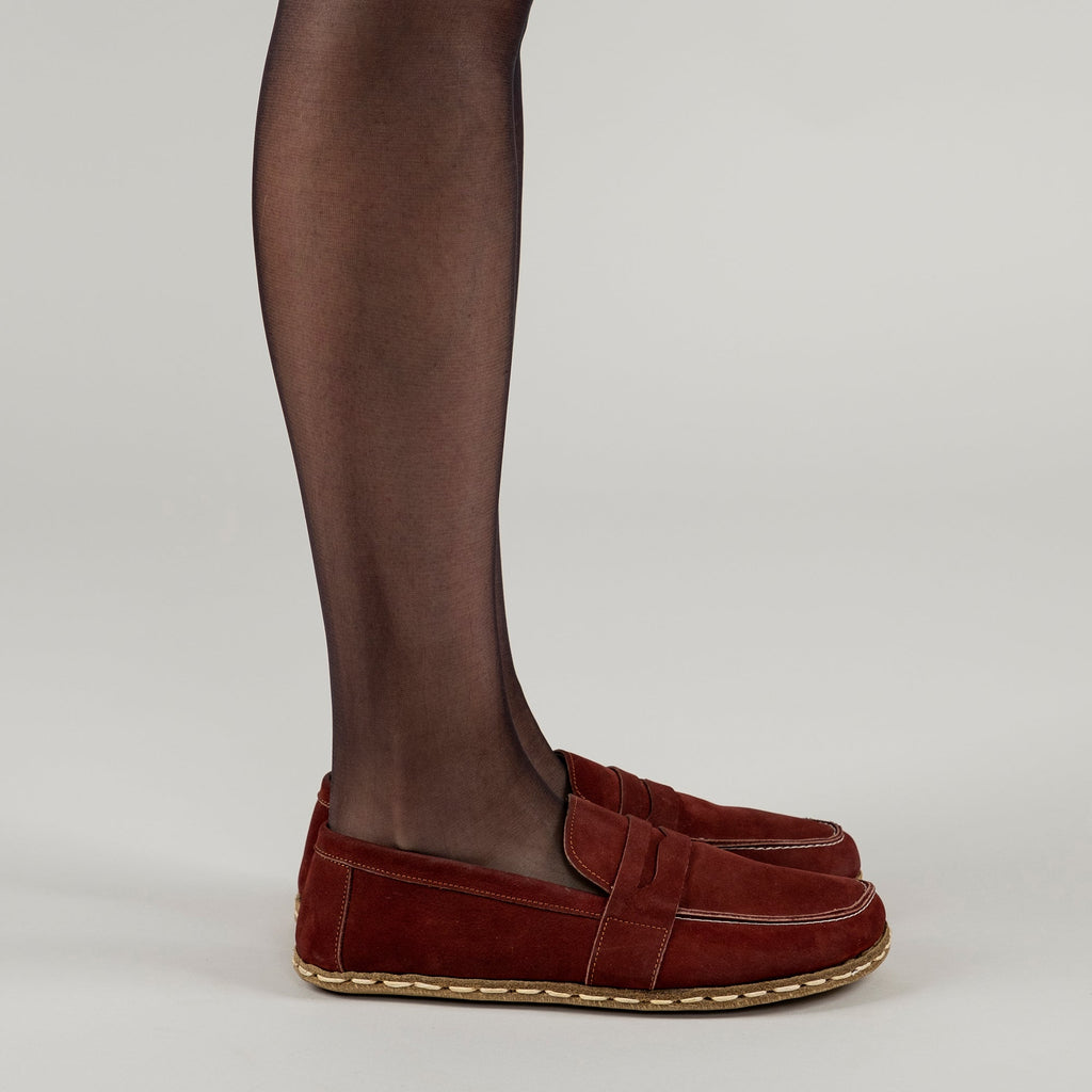 Women's Burgundy Penny Loafers