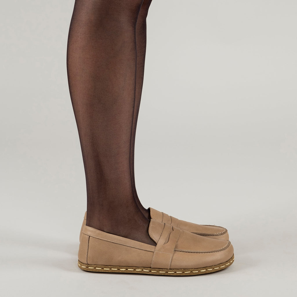 Women's Tan Penny Loafers