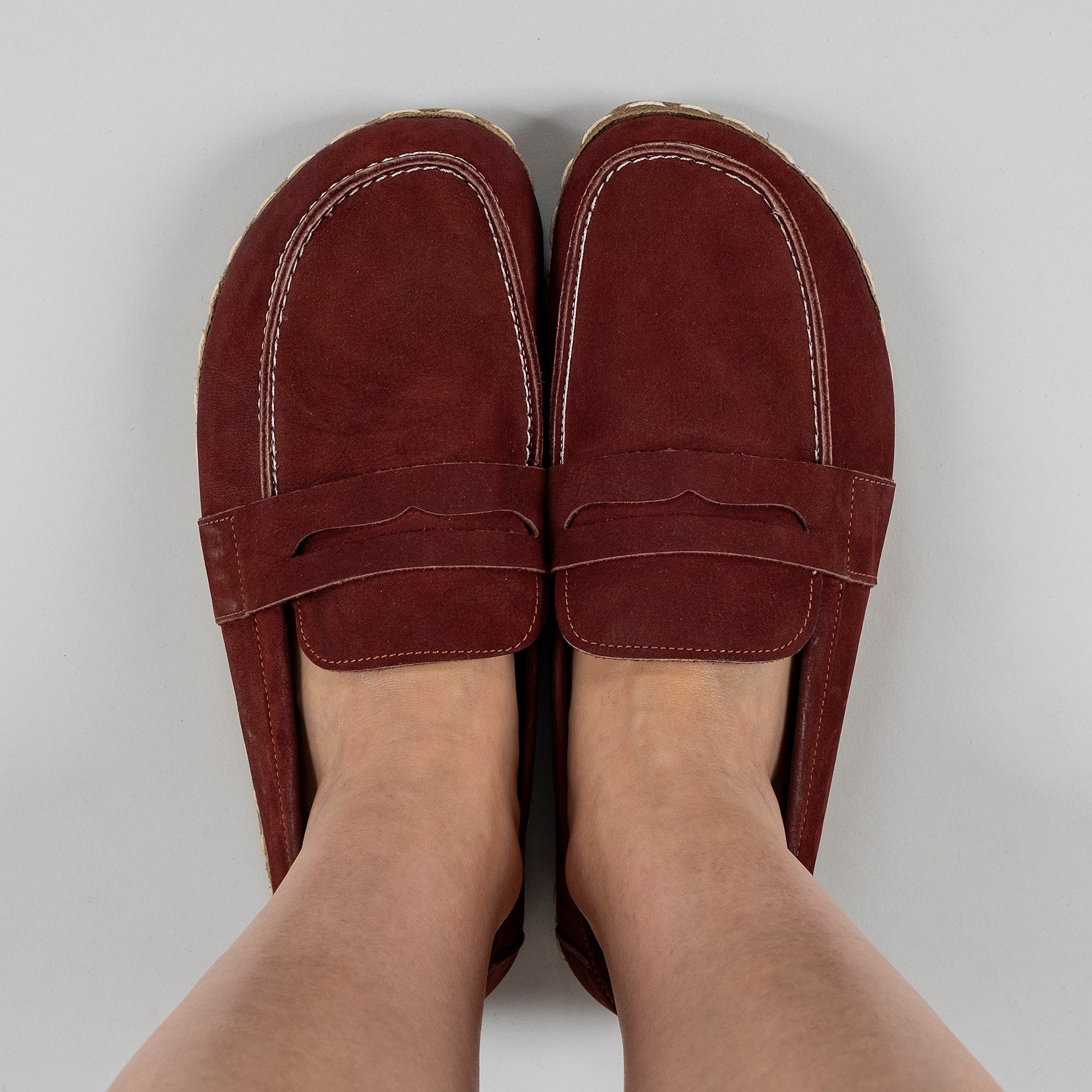 Men's Burgundy Penny Loafers