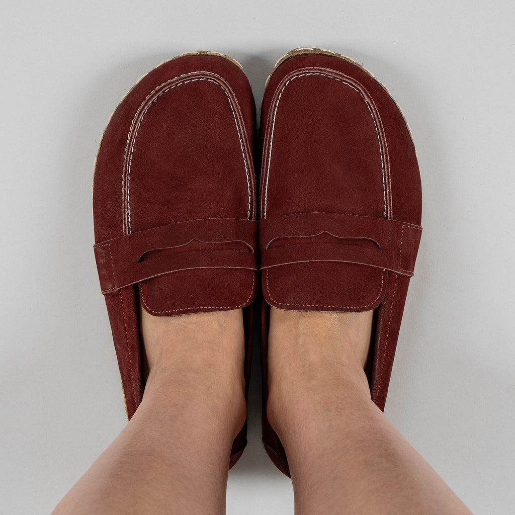 Women's Burgundy Penny Loafers