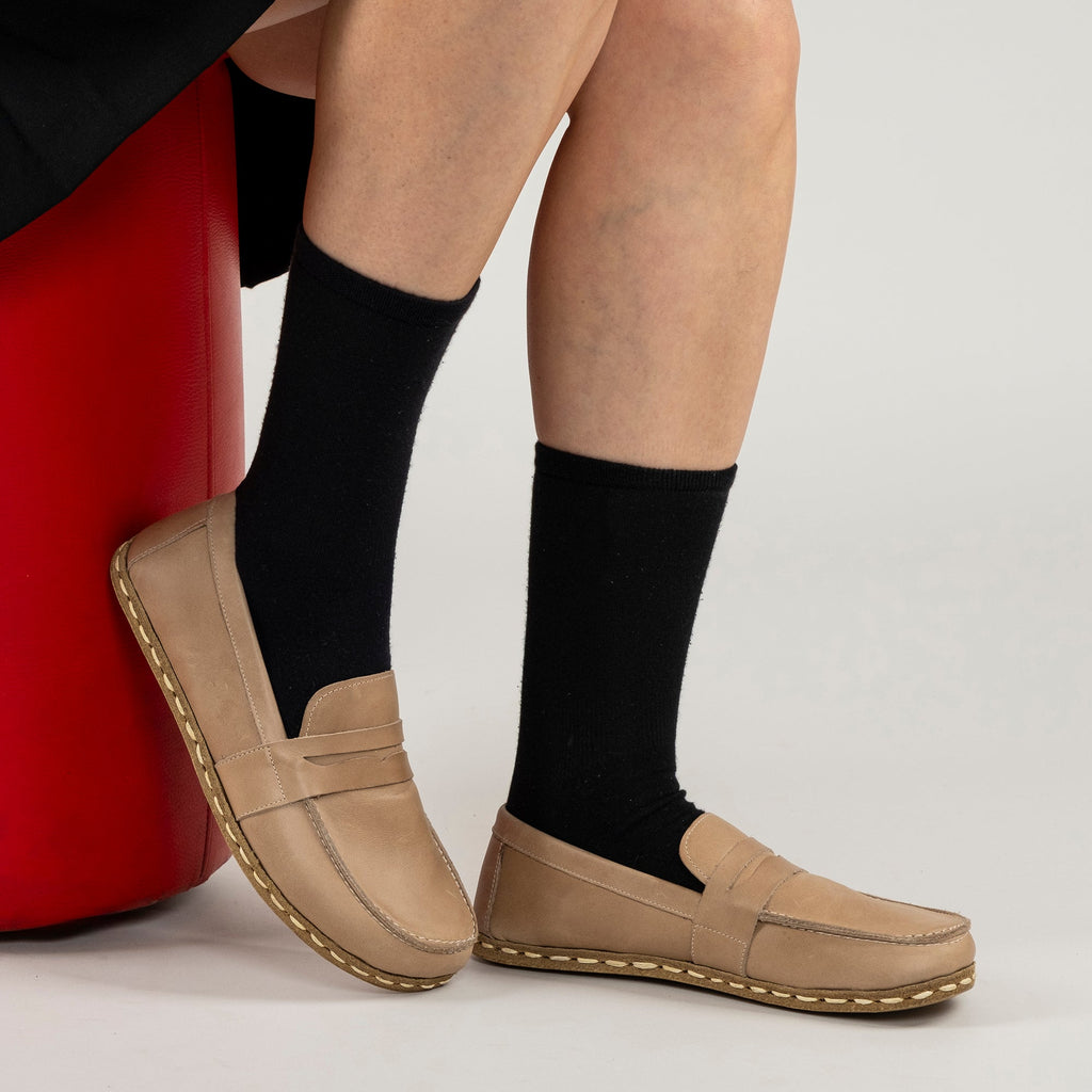 Women's Tan Penny Loafers