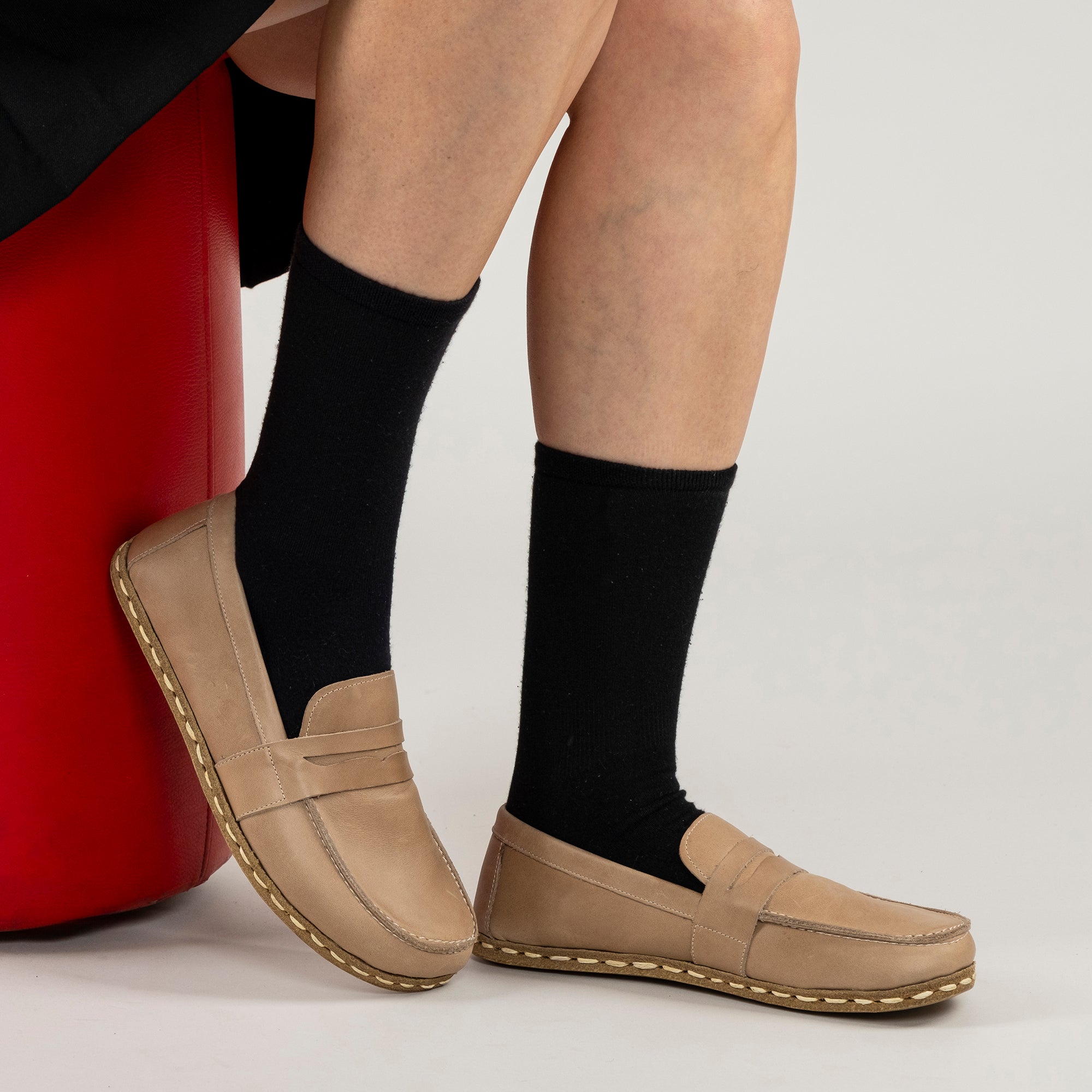 Women's Tan Penny Loafers