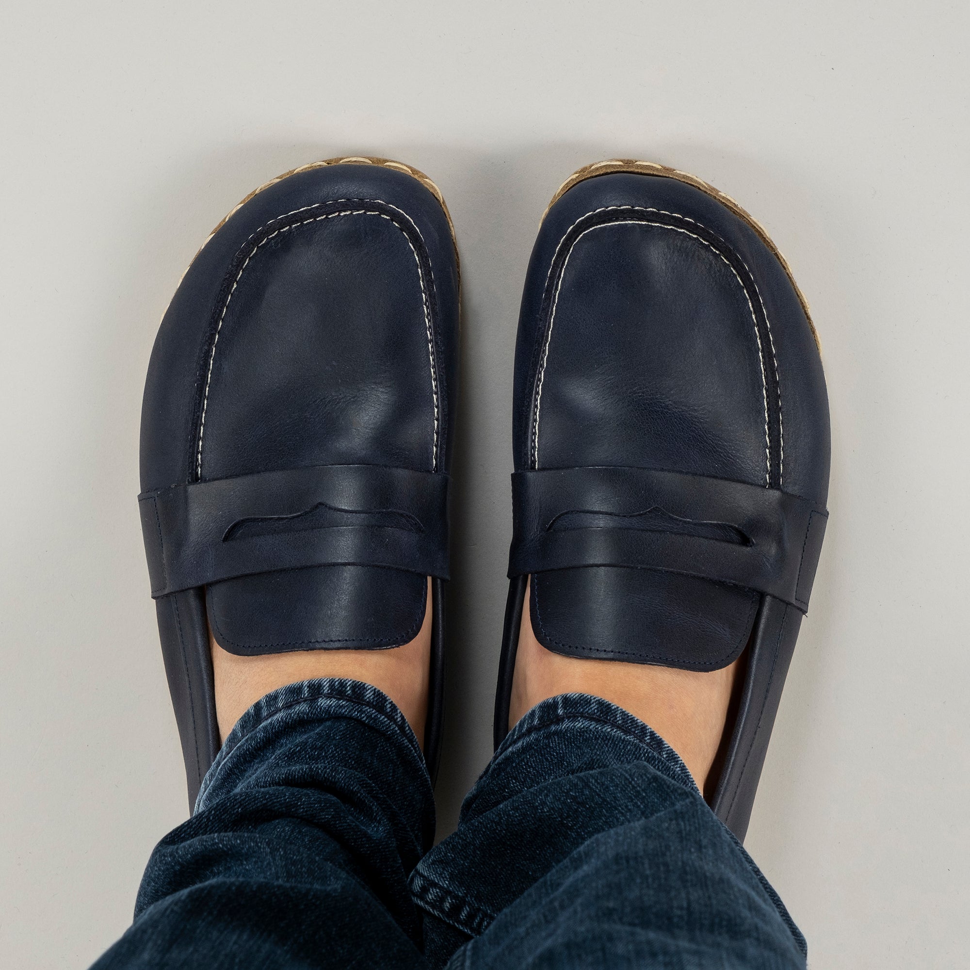 Women's Blue Penny Loafers