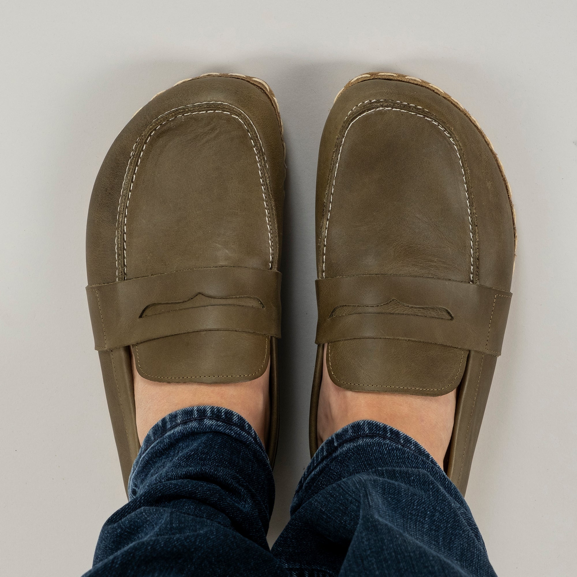 Women's Green Penny Loafers