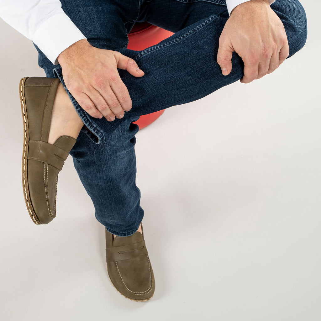 Men's Green Penny Loafers