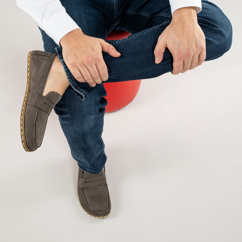 Men's Gray Penny Loafers
