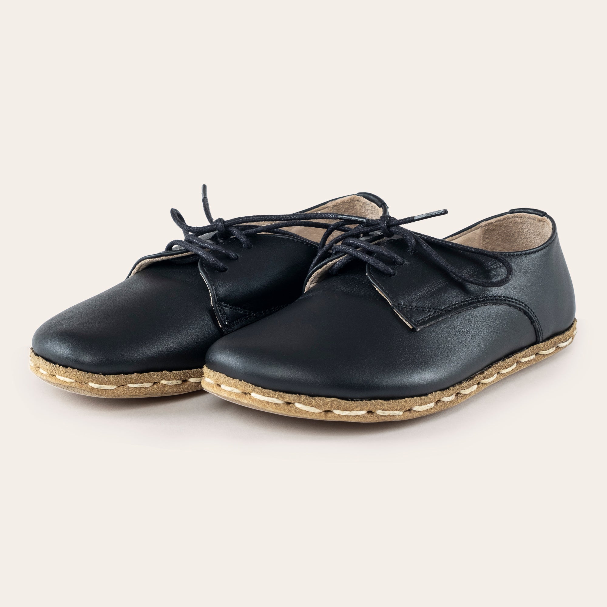 Kid's Black Barefoot Oxfords