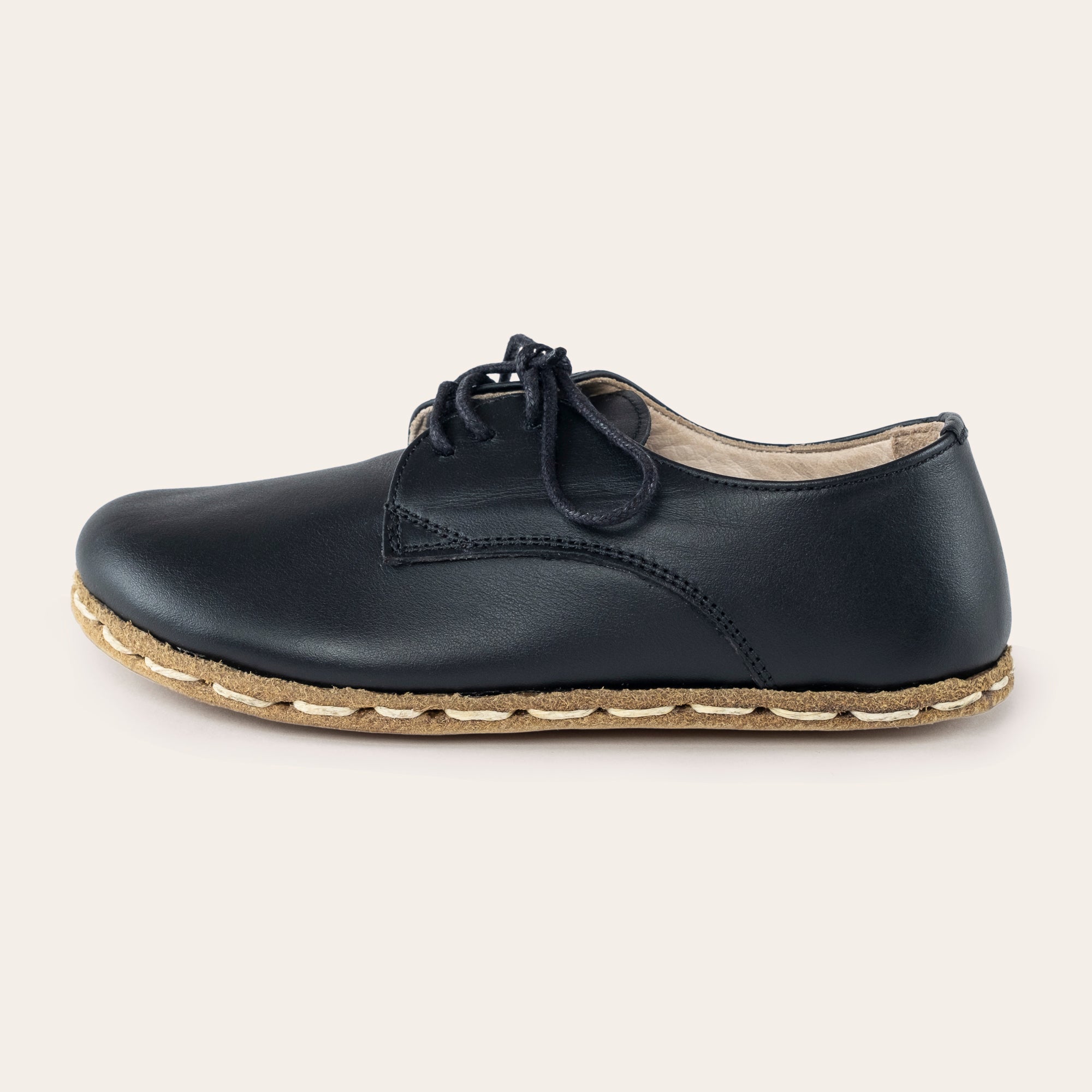 Kid's Black Barefoot Oxfords