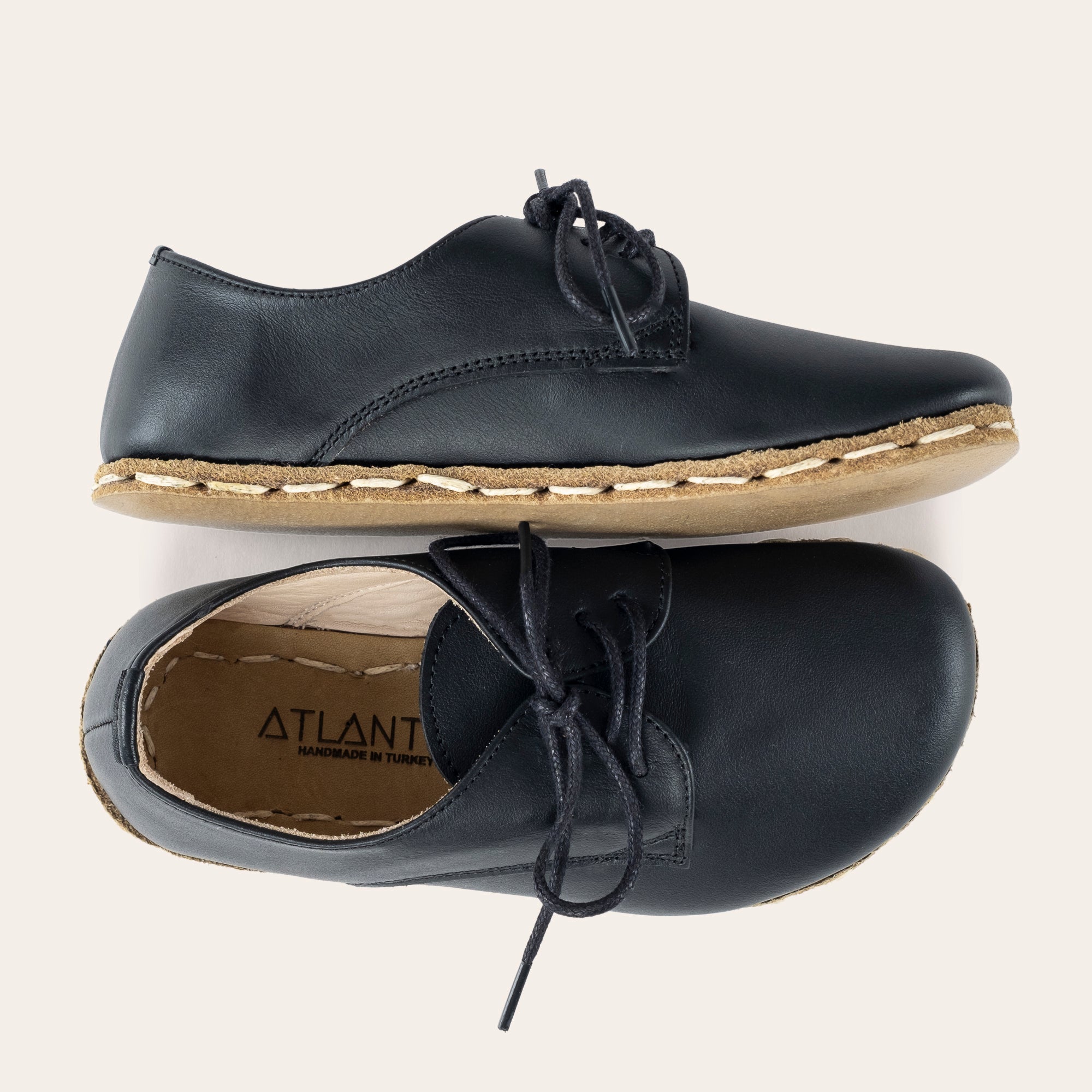 Kid's Black Barefoot Oxfords