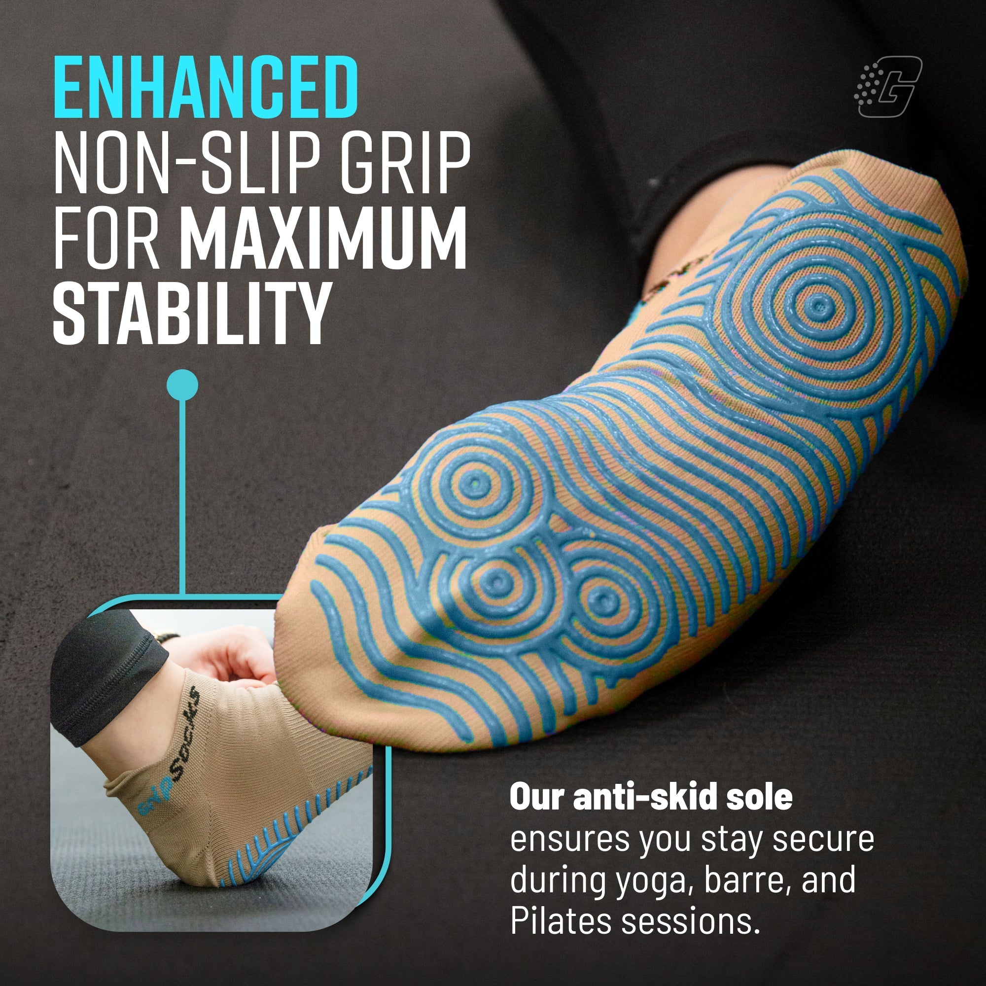 GripSocks for Pilates - Beige