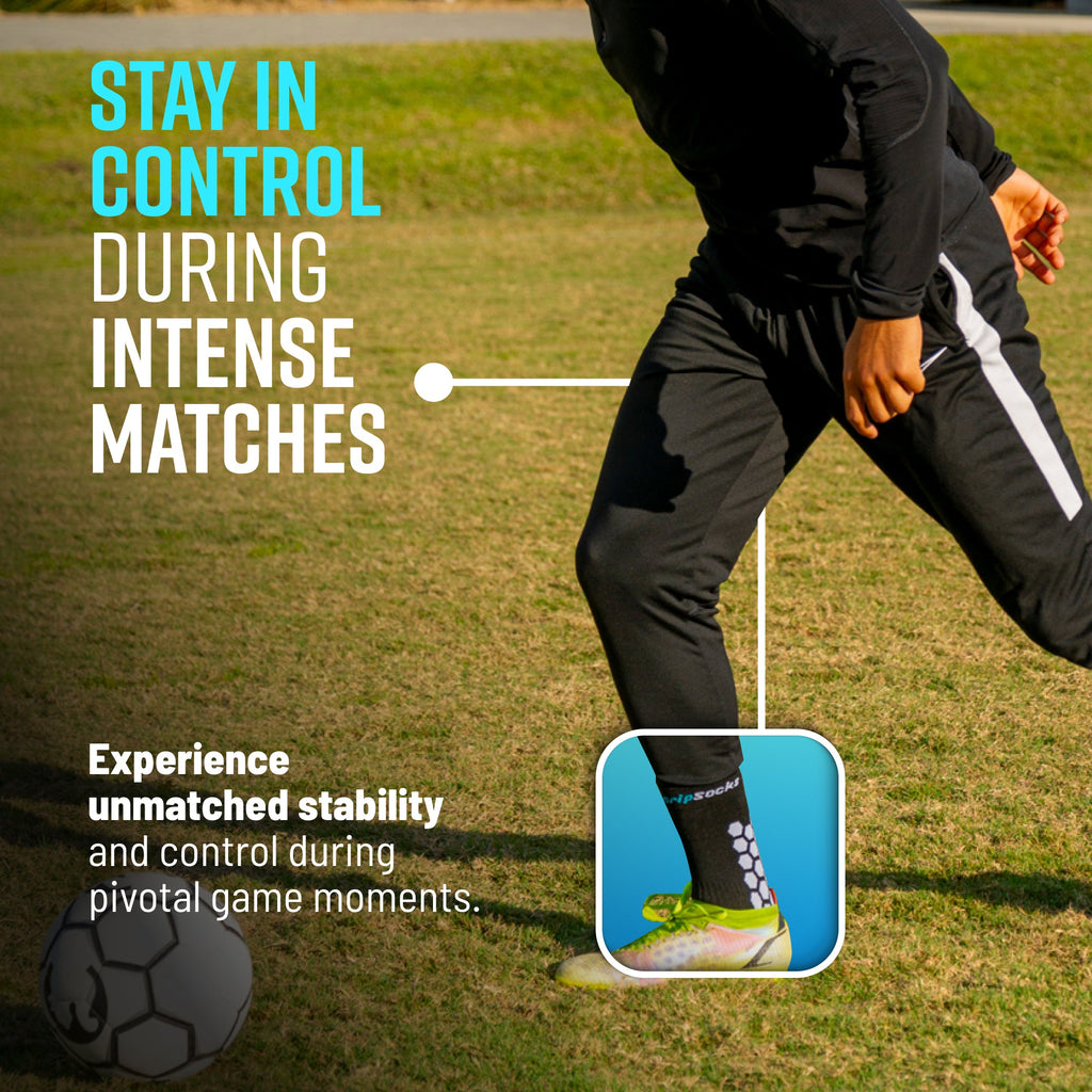 GripSocks for Soccer - Crew Height - Black