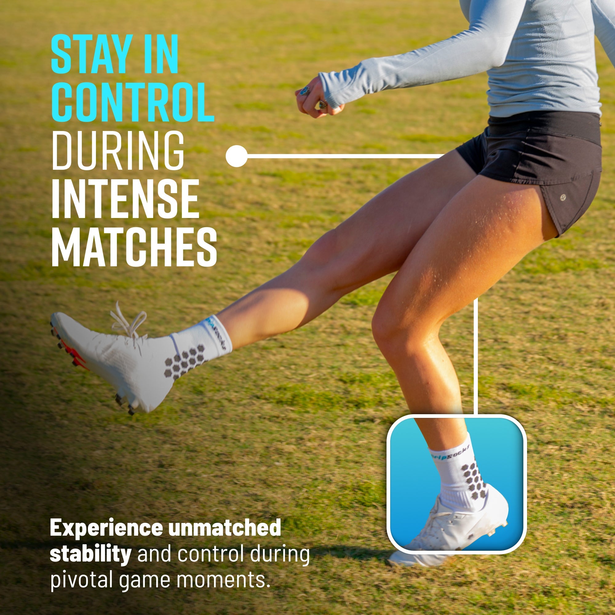 GripSocks for Soccer - Crew Height - White