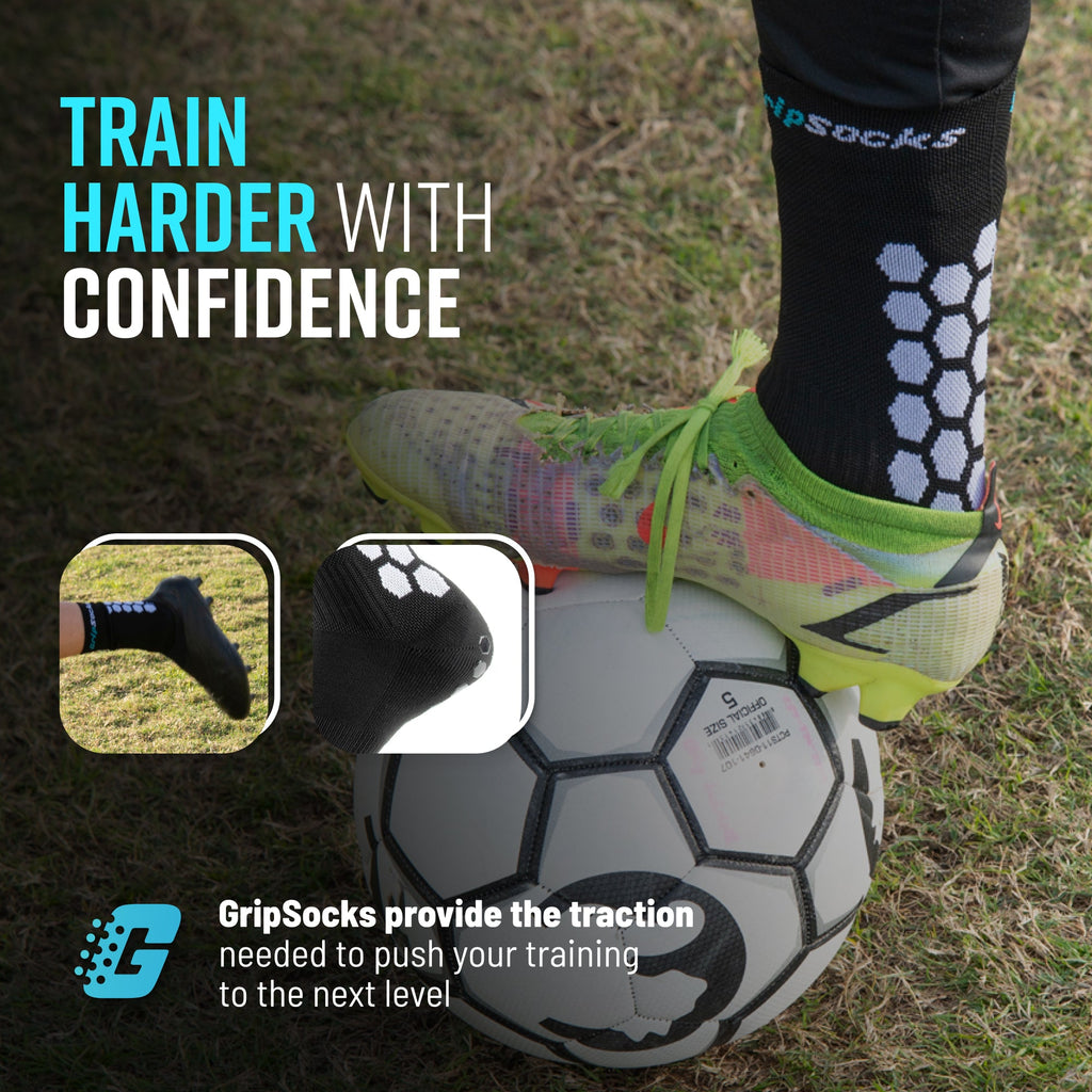 GripSocks for Soccer - Crew Height - Black
