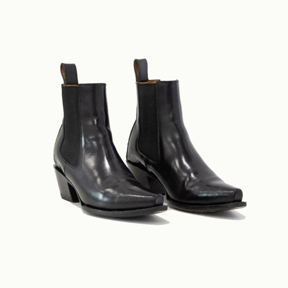 The Sandra Boot in Black Patent Leather