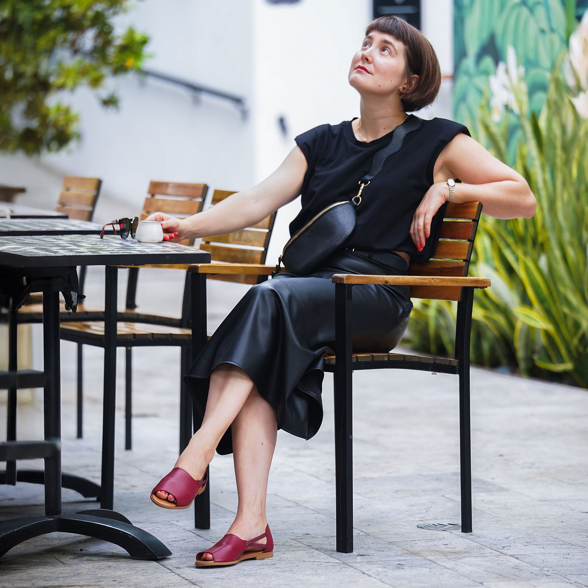 Burgundy Vintage Peep Toes