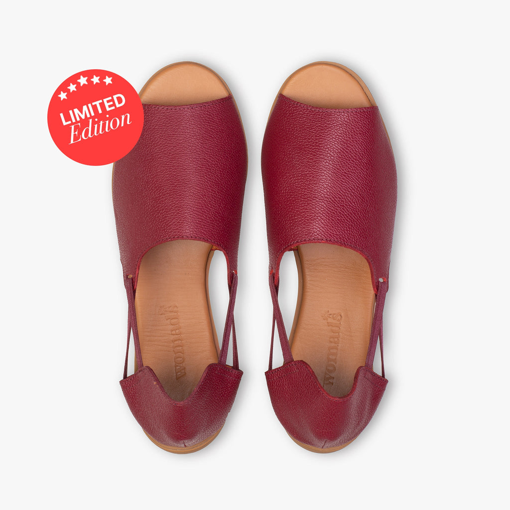 Burgundy Vintage Peep Toes